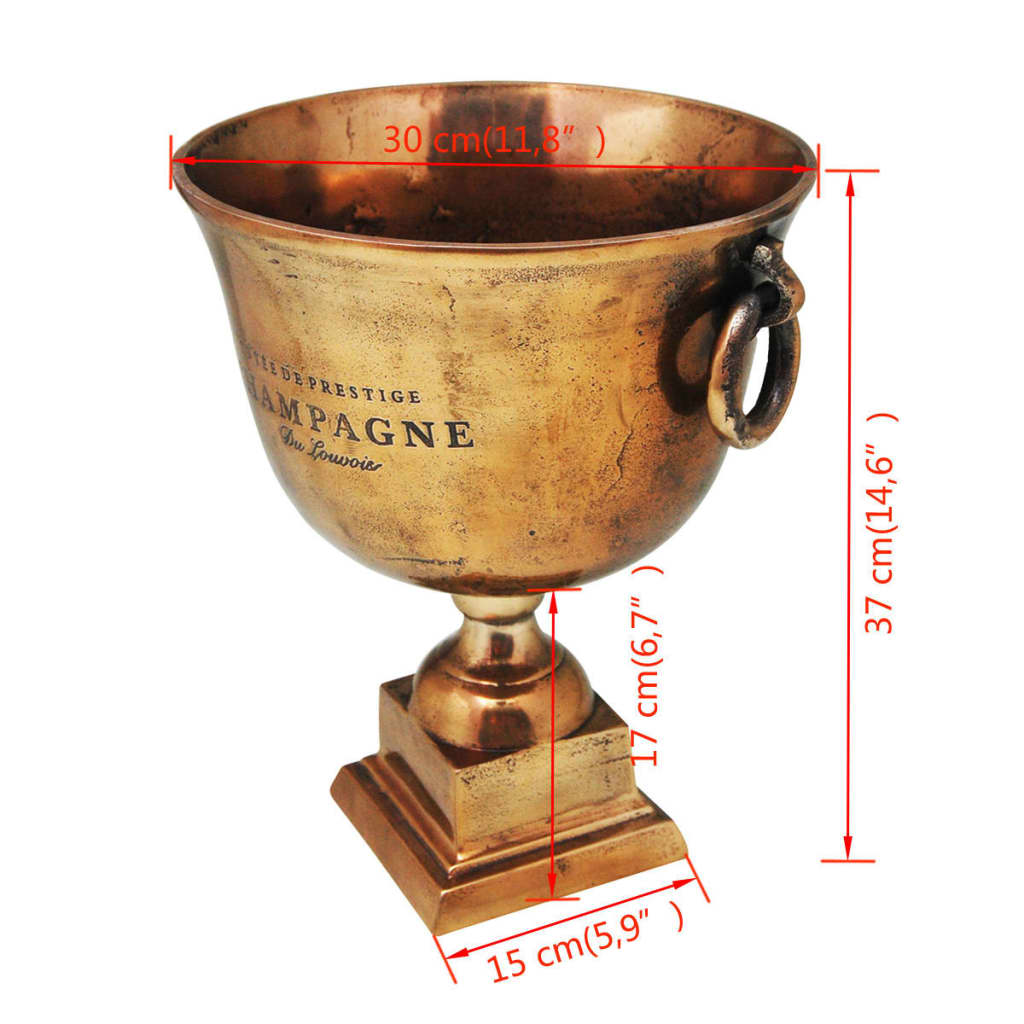Refroidisseur à champagne Coupe de trophée Cuivre Marron - Imagem 6