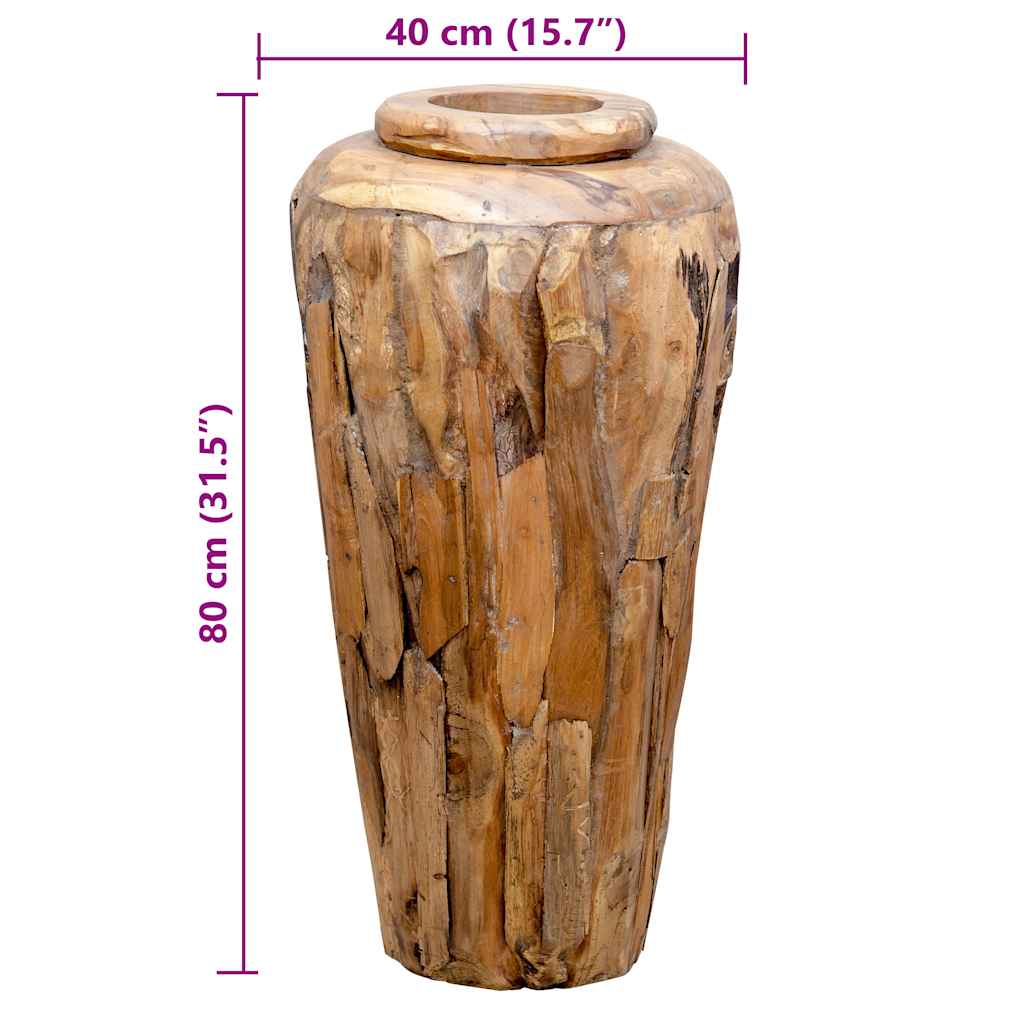 Vase de décoration Bois de teck solide - Imagem 14