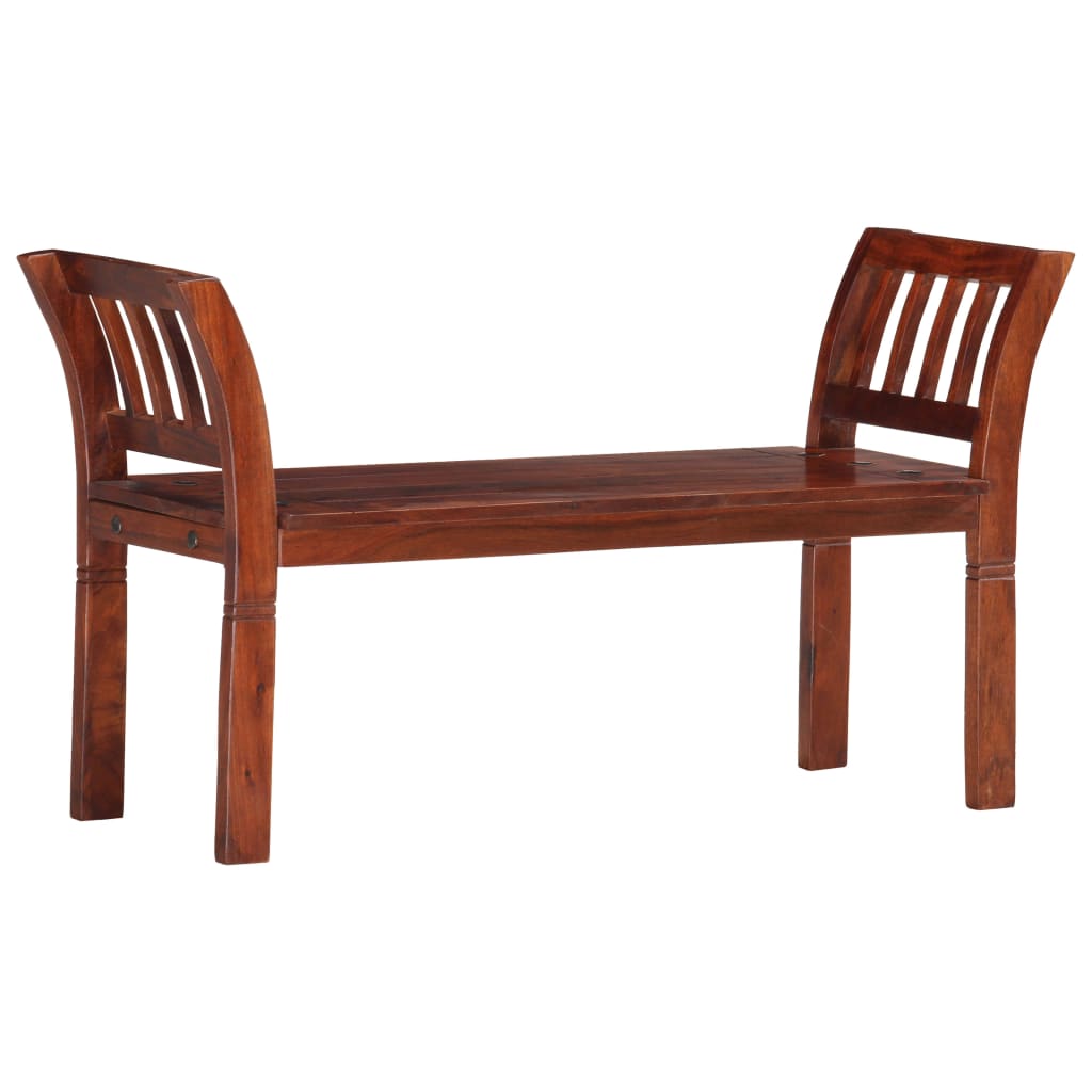 Banc 111 cm Bois d'acacia solide - Imagem 11