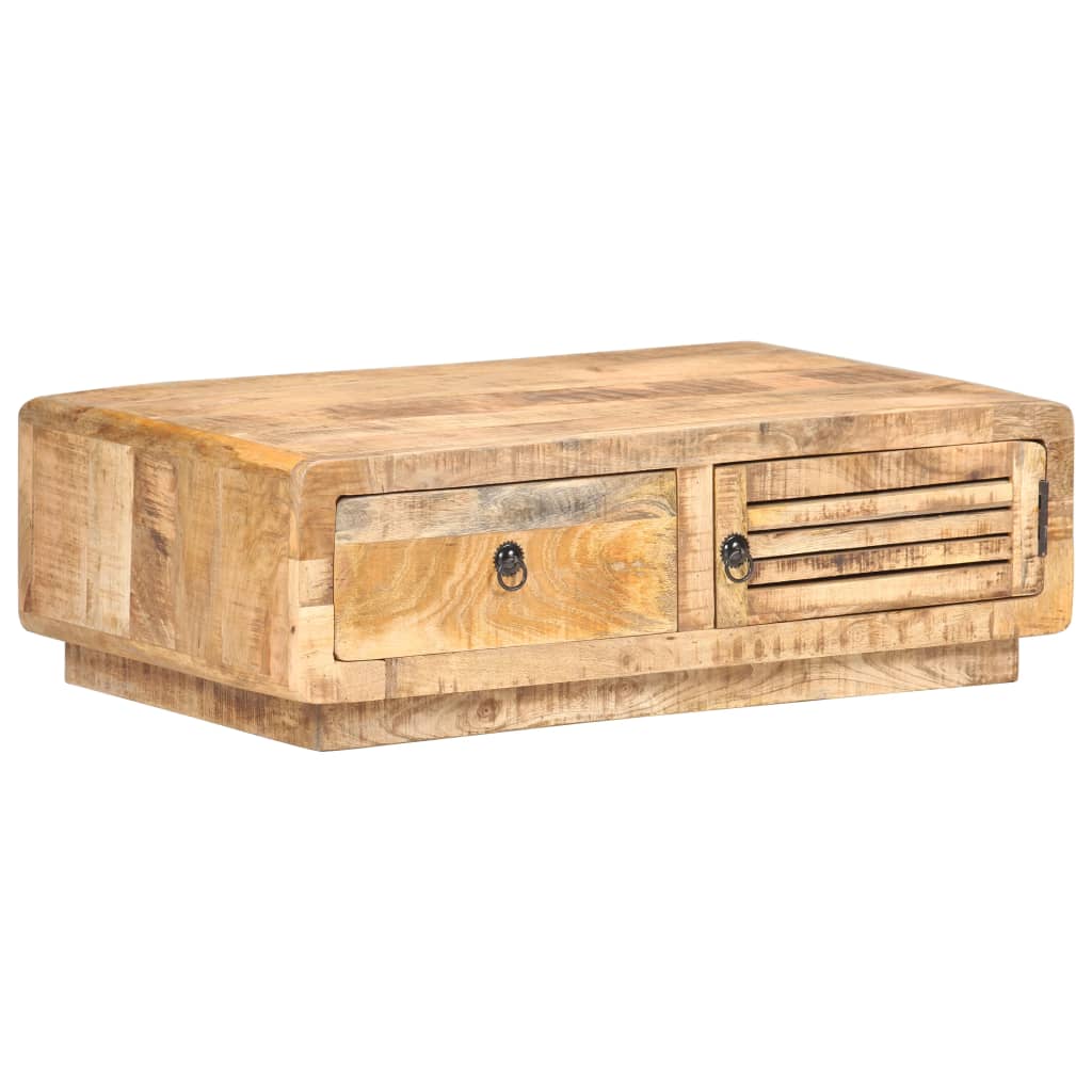 Table basse 90x60x29 cm Bois de manguier brut - Imagem 13