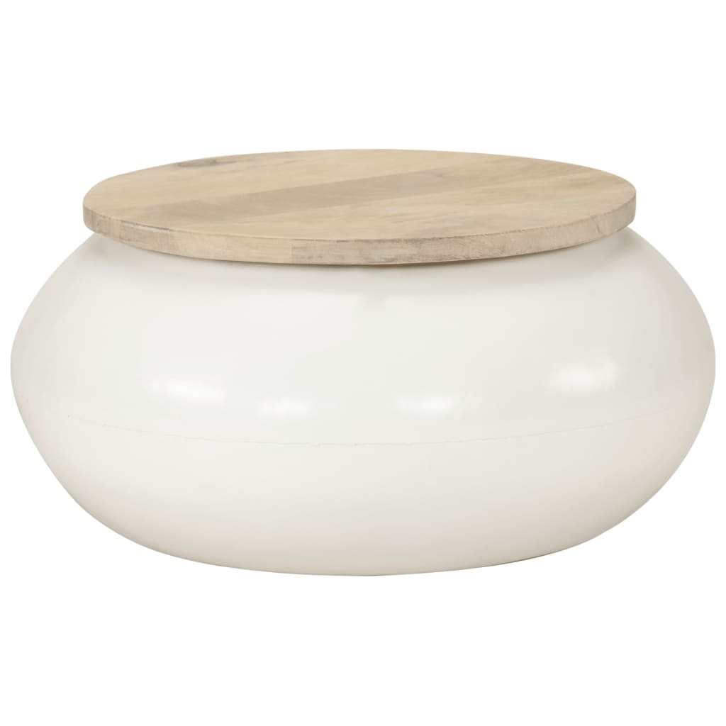 Table basse 51x51x27 cm bois de manguier massif - Imagem 9