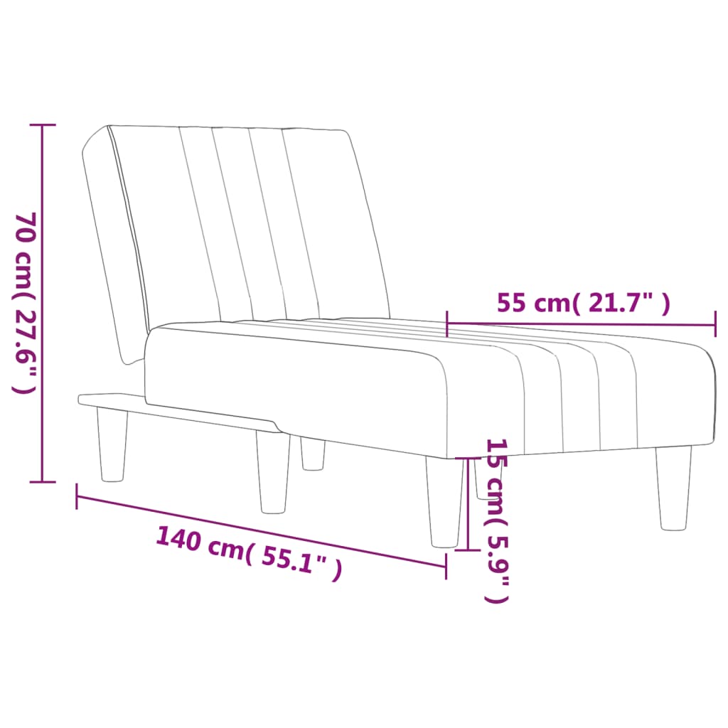Chaise longue foncé tissu - Imagem 9
