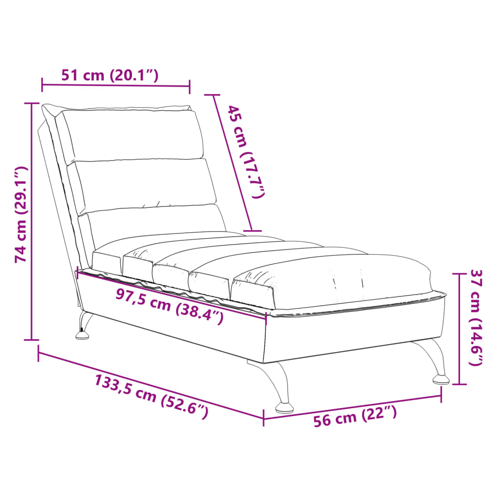 Chaise longue avec coussins foncé tissu - Imagem 18