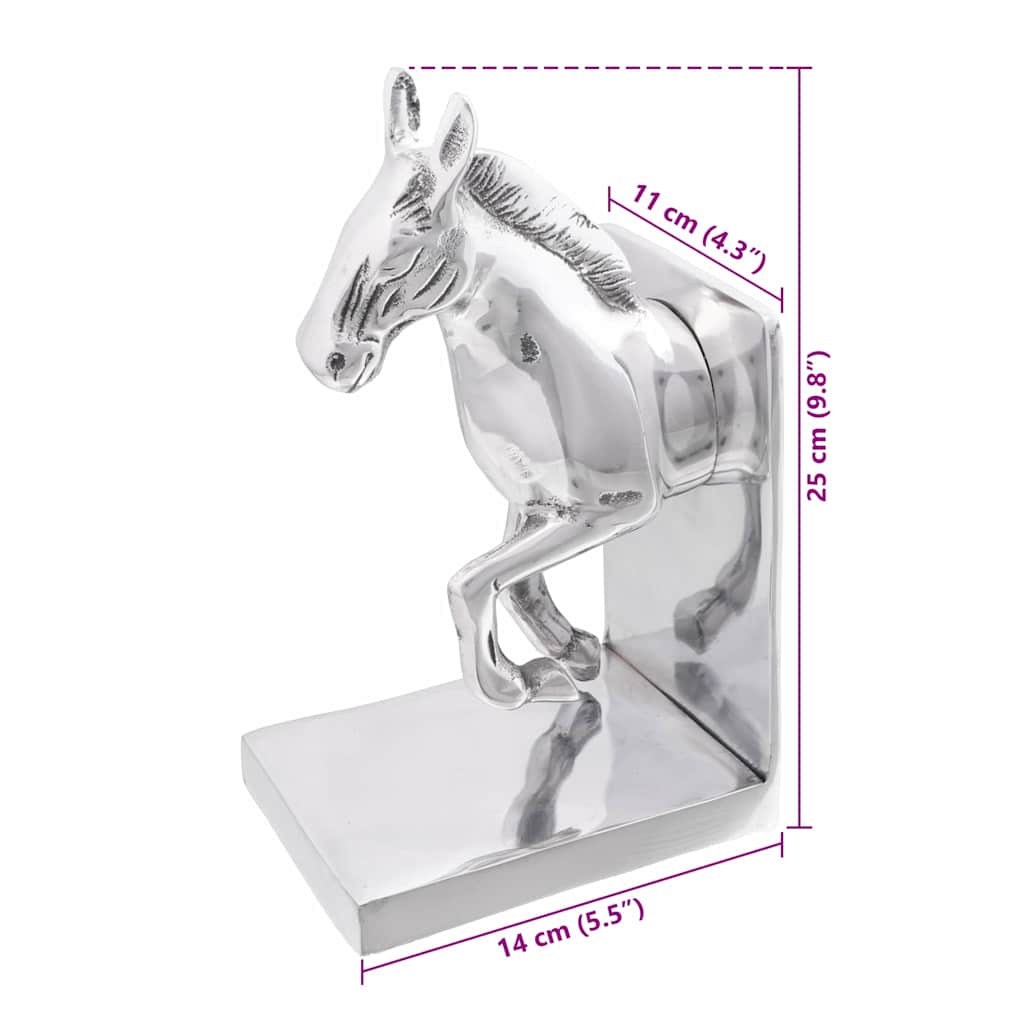Serre-livres 2 pcs - Argenté Aluminium - Sensuri Maison