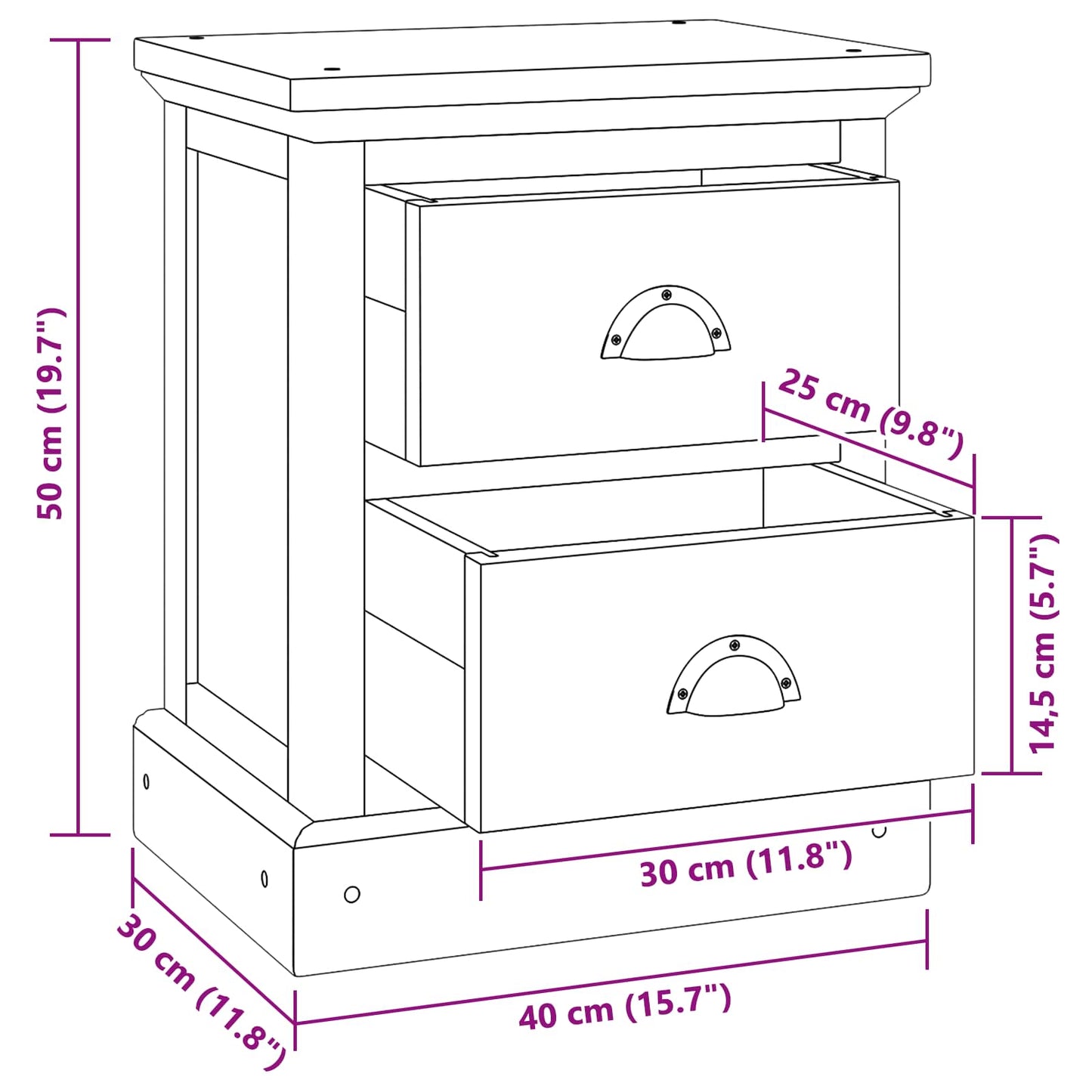 Table de chevet Naturel Bois de teck massif - Imagem 10