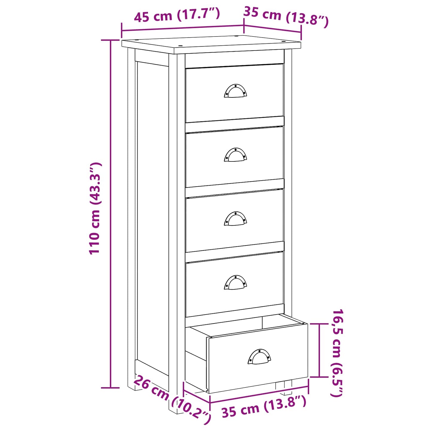 Commode avec tiroir Bois de teck massif - Imagem 10