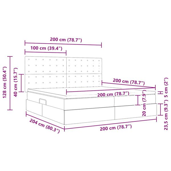 Lit avec rangement et LED avec matelas pur - Imagem 13