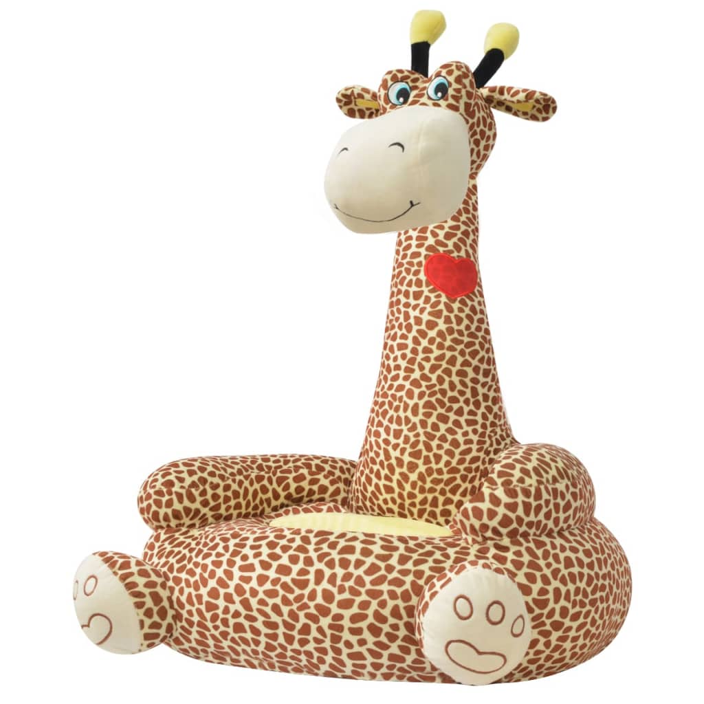 Chaise en peluche pour enfants Girafe Marron - Imagem 1
