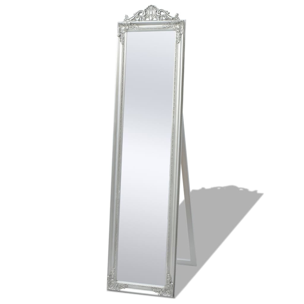 Miroir sur pied Style baroque 160x40 cm Argenté - Imagem 1