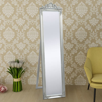 Miroir sur pied Style baroque 160x40 cm Argenté - Imagem 6