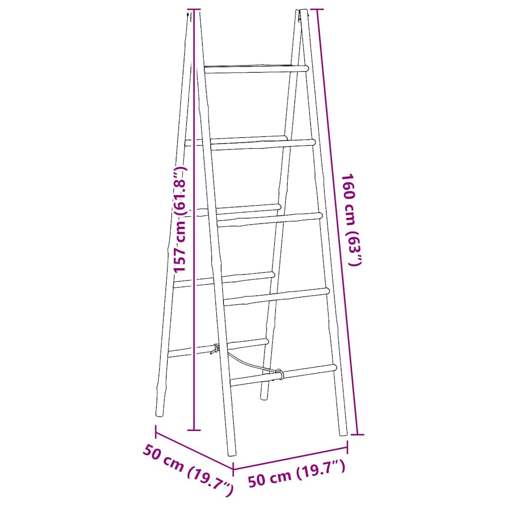 Porte-serviette double avec 5 barreaux Bambou 50 x 160 cm - Imagem 9