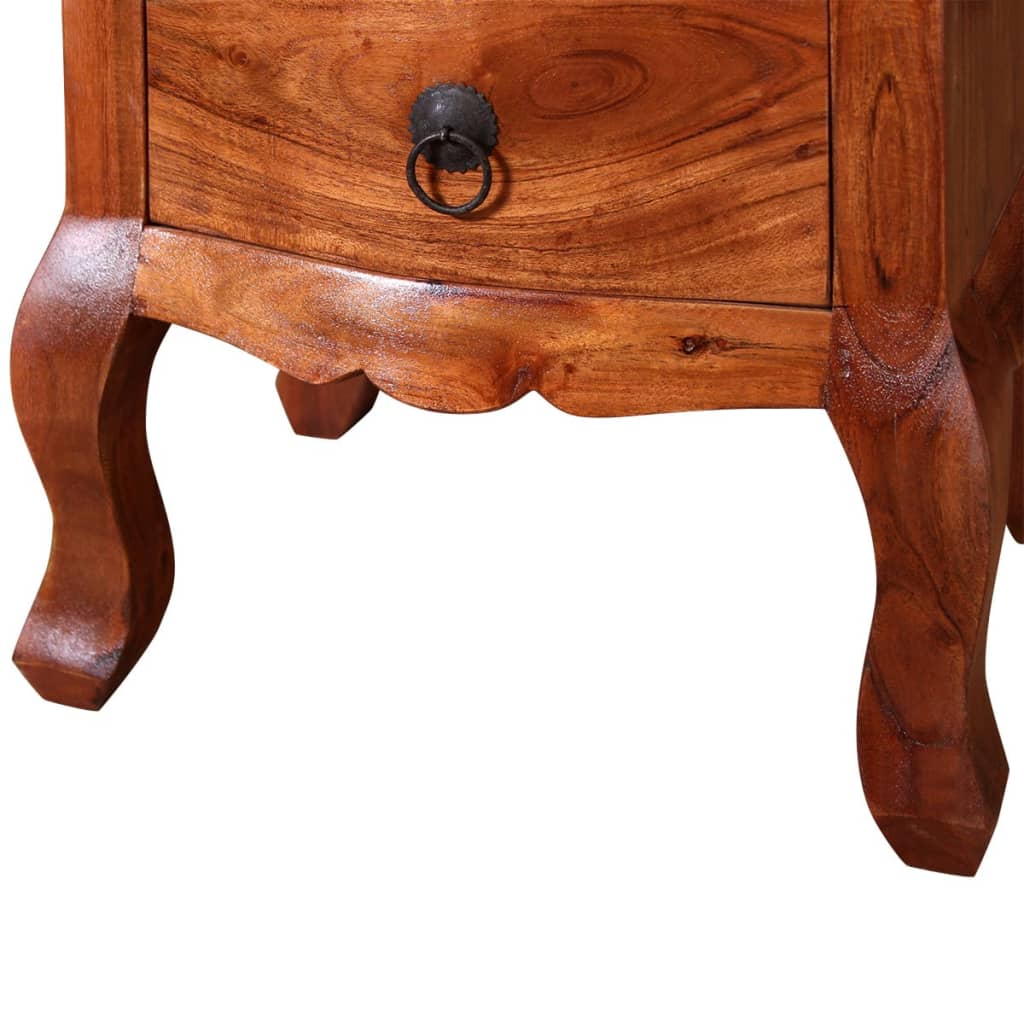 Tables de chevet avec tiroirs 2 pcs Bois d'acacia massif - Imagem 9