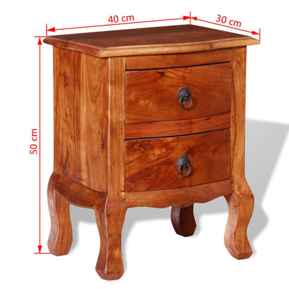 Tables de chevet avec tiroirs 2 pcs Bois d'acacia massif - Imagem 10