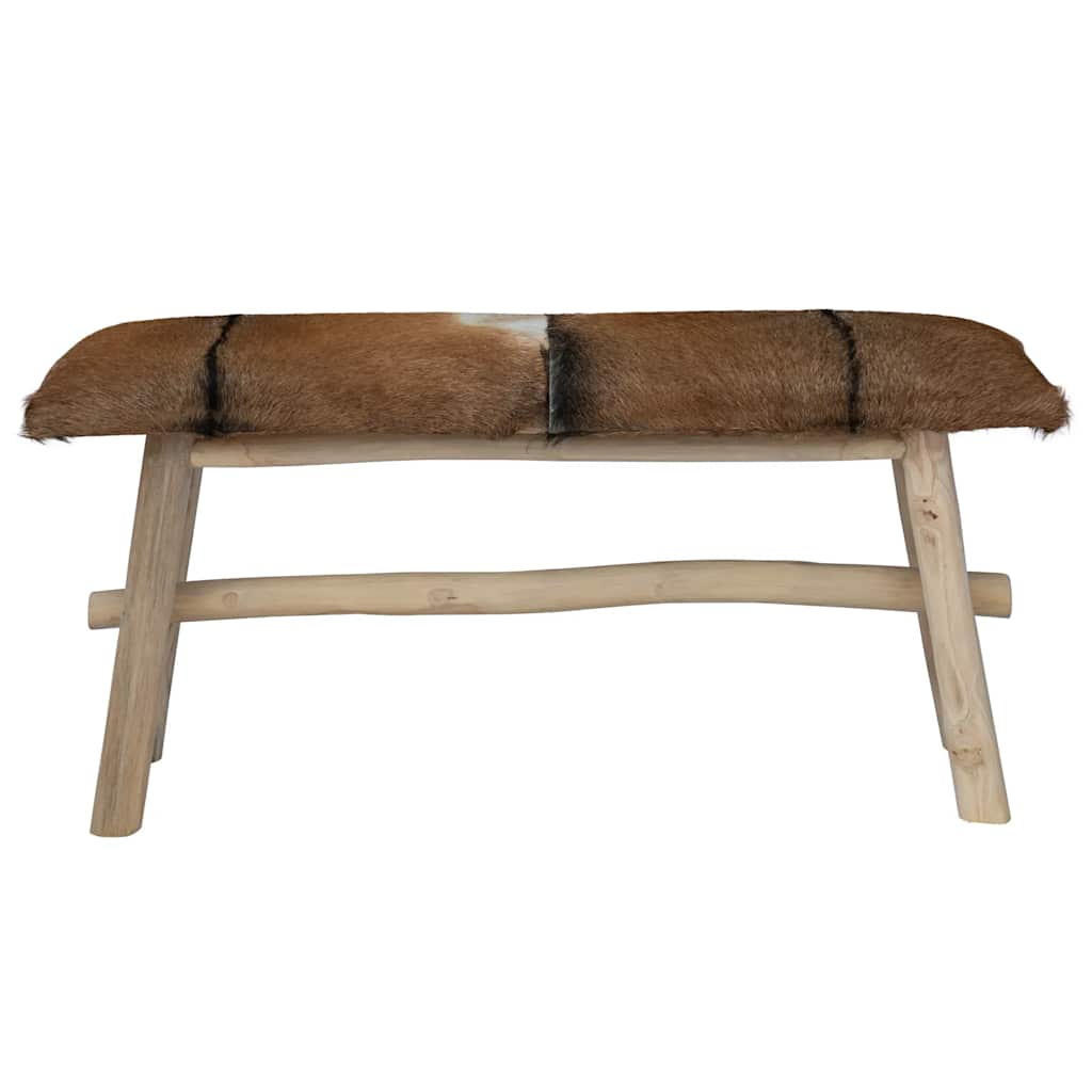 Banc cuir de chèvre Teck - Imagem 2