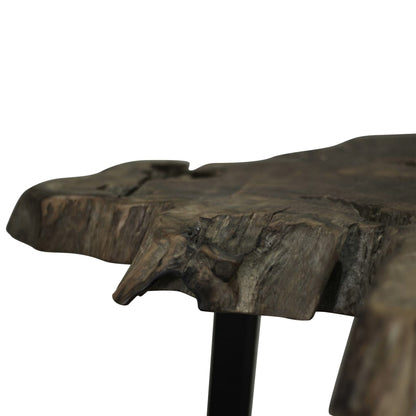 Table basse Teck authentique 80x70x38 cm - Imagem 8
