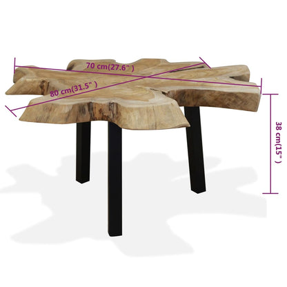 Table basse Teck authentique 80x70x38 cm - Imagem 10