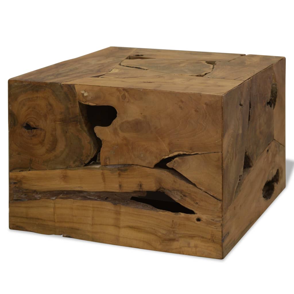 Table basse 50x50x35 cm Teck véritable Marron - Imagem 1