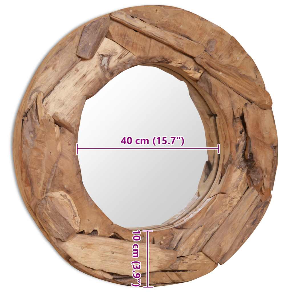 Miroir décoratif Teck  Rond - Imagem 9