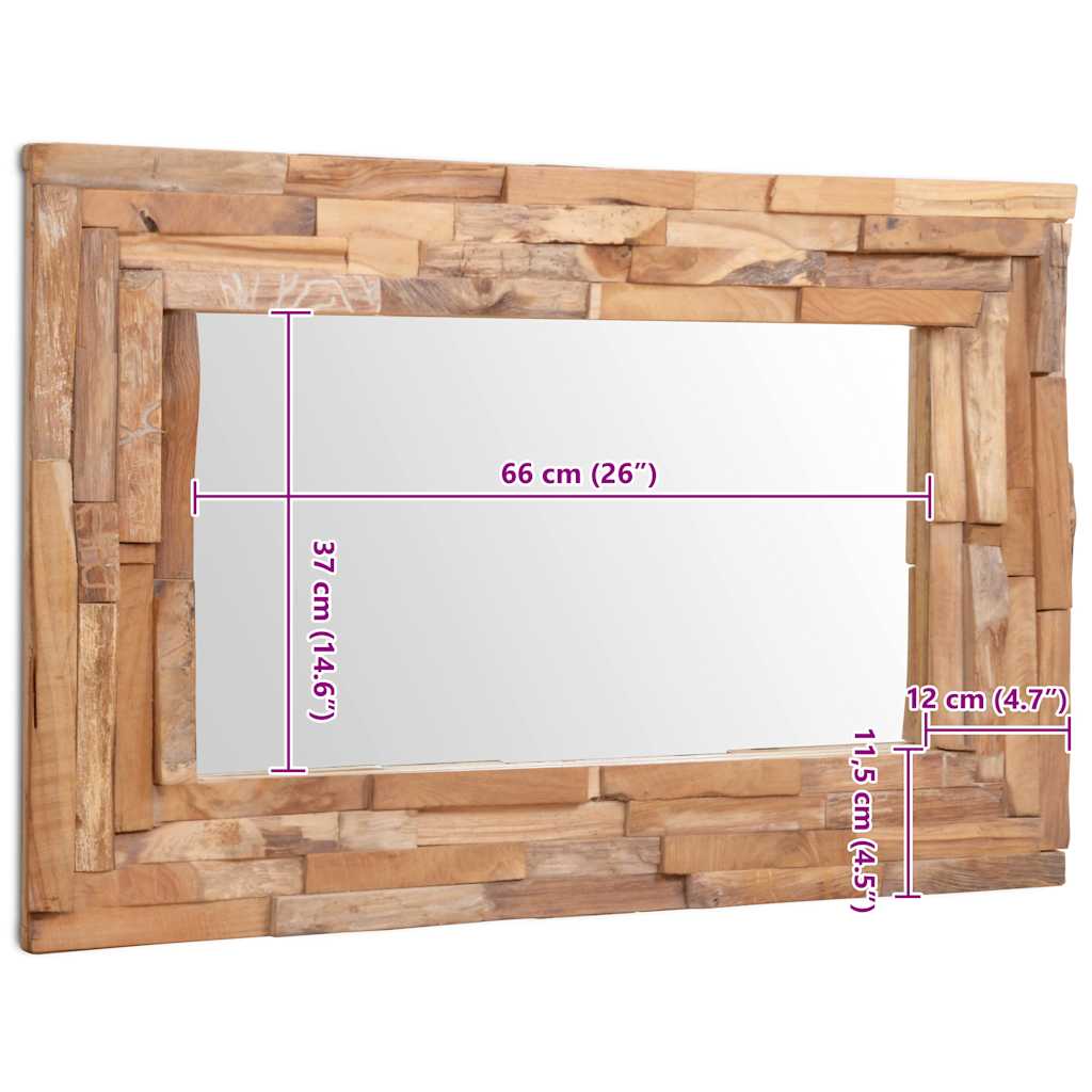 Miroir décoratif Teck 60x60 cm Carré