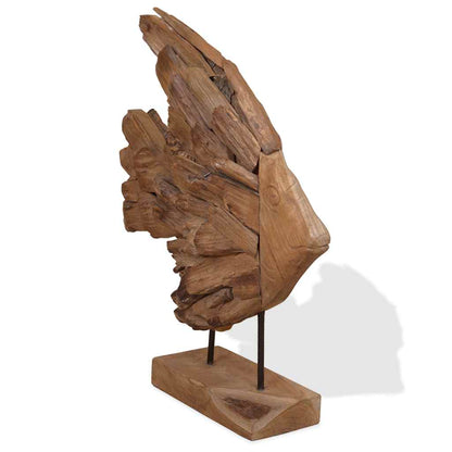 Sculpture de poisson teck 40x12x57 cm - Imagem 4