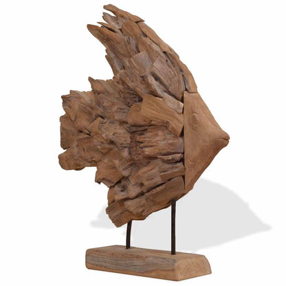 Sculpture de poisson teck 40x12x57 cm - Imagem 5