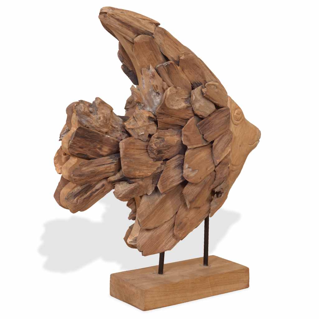 Sculpture de poisson teck 40x12x57 cm - Imagem 6