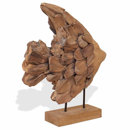 Sculpture de poisson teck 40x12x57 cm - Imagem 6