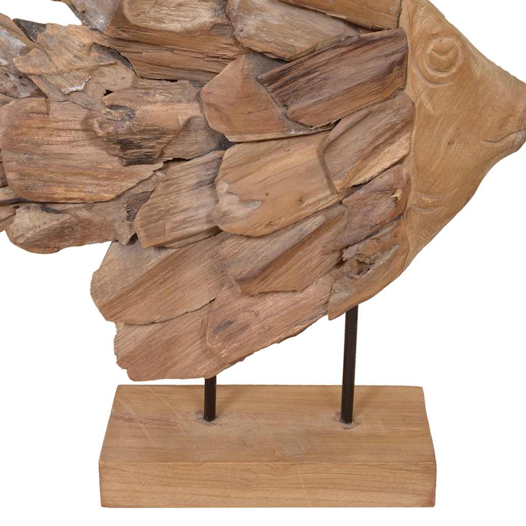 Sculpture de poisson teck 40x12x57 cm - Imagem 7