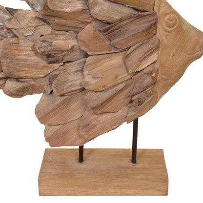 Sculpture de poisson teck 40x12x57 cm - Imagem 7