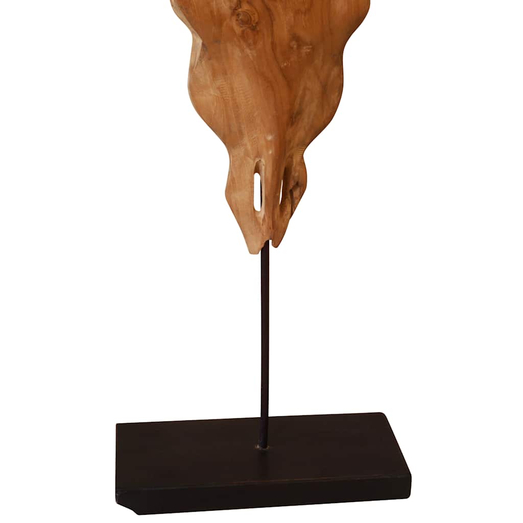 Sculpture de crâne de taureau teck 66x15x88 cm - Imagem 7