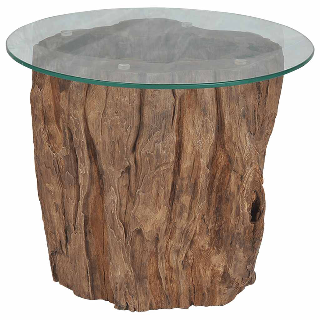 Table basse Teck Verre 50x40 cm - Imagem 2