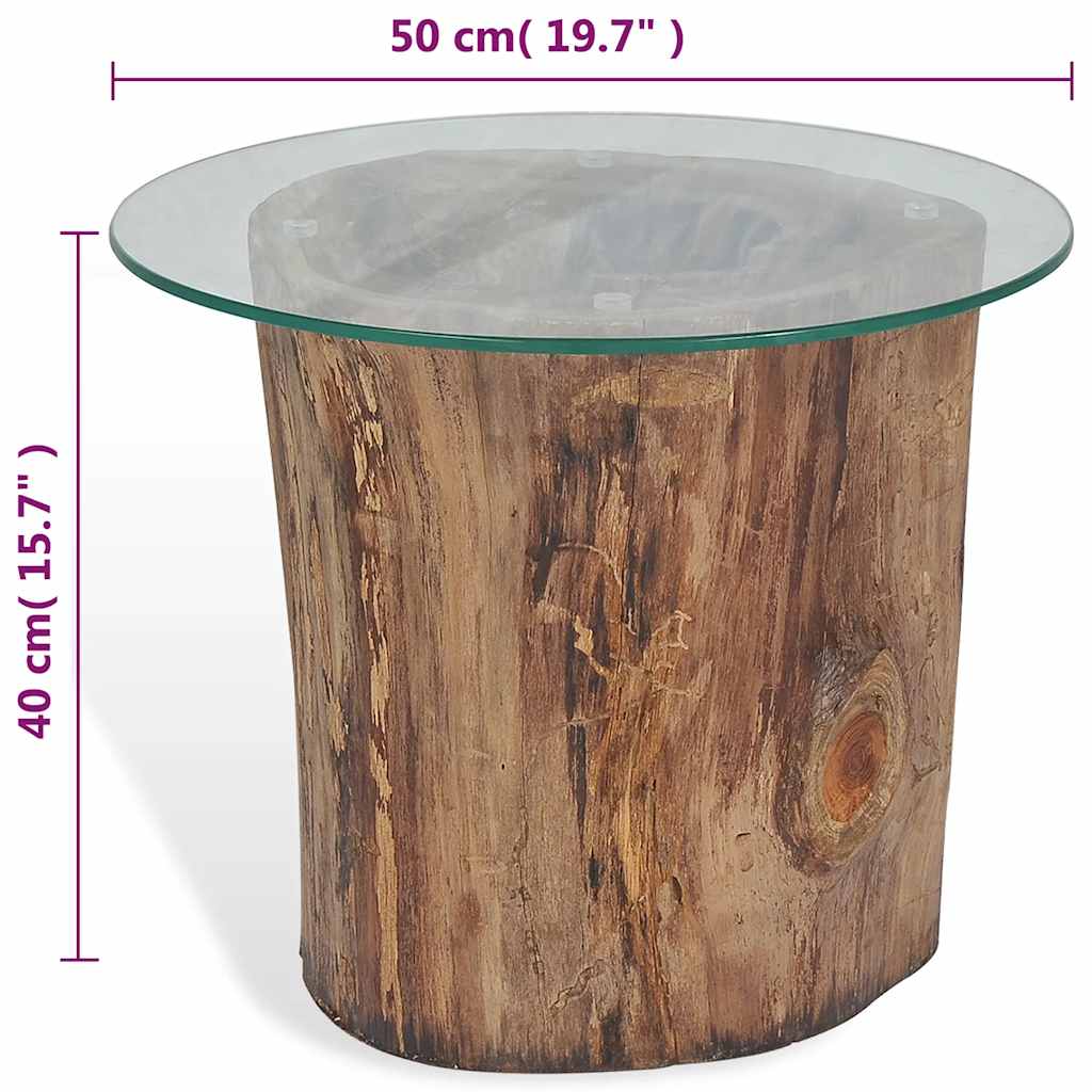 Table basse Teck Verre 50x40 cm - Imagem 11