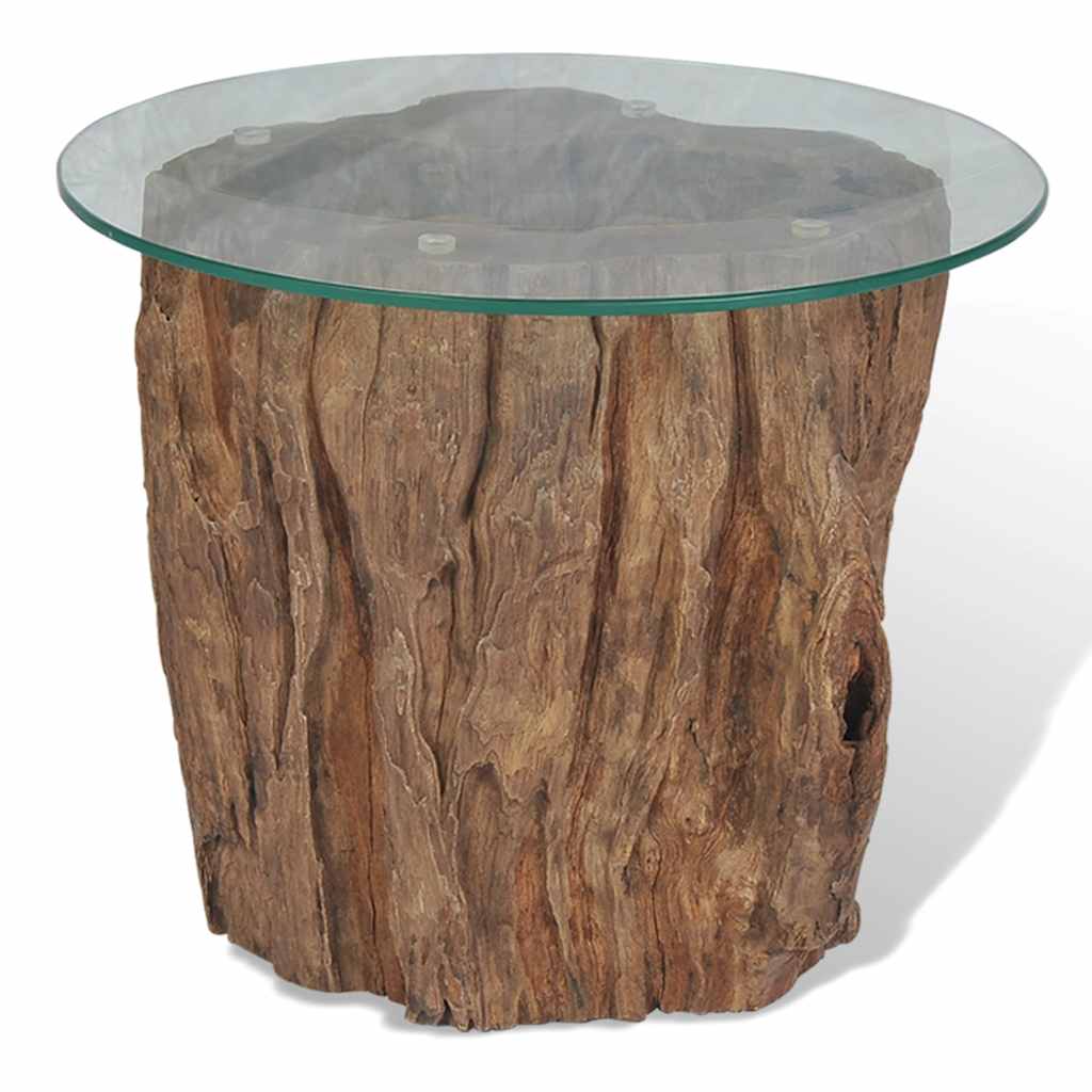 Table basse Teck Verre 50x40 cm - Imagem 3