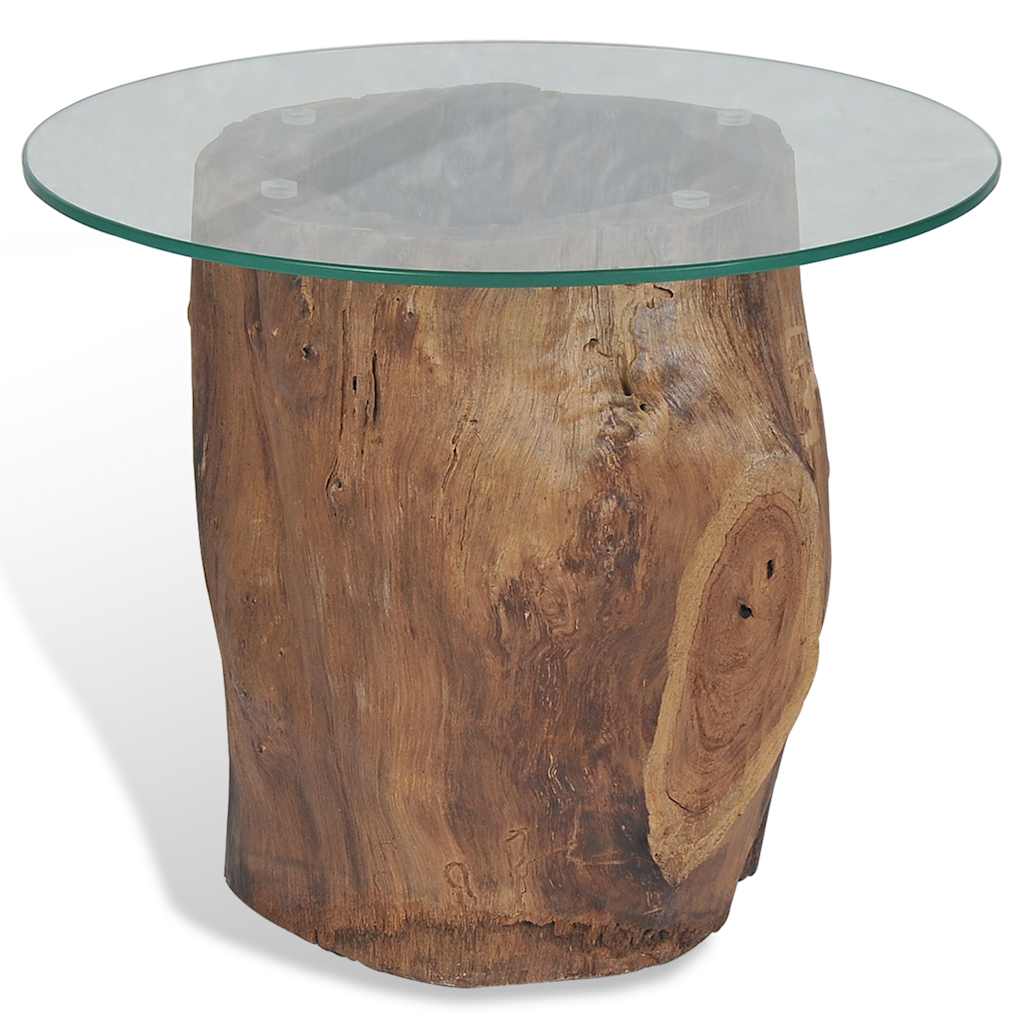Table basse Teck Verre 50x40 cm - Imagem 4
