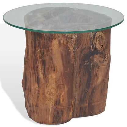 Table basse Teck Verre 50x40 cm - Imagem 5