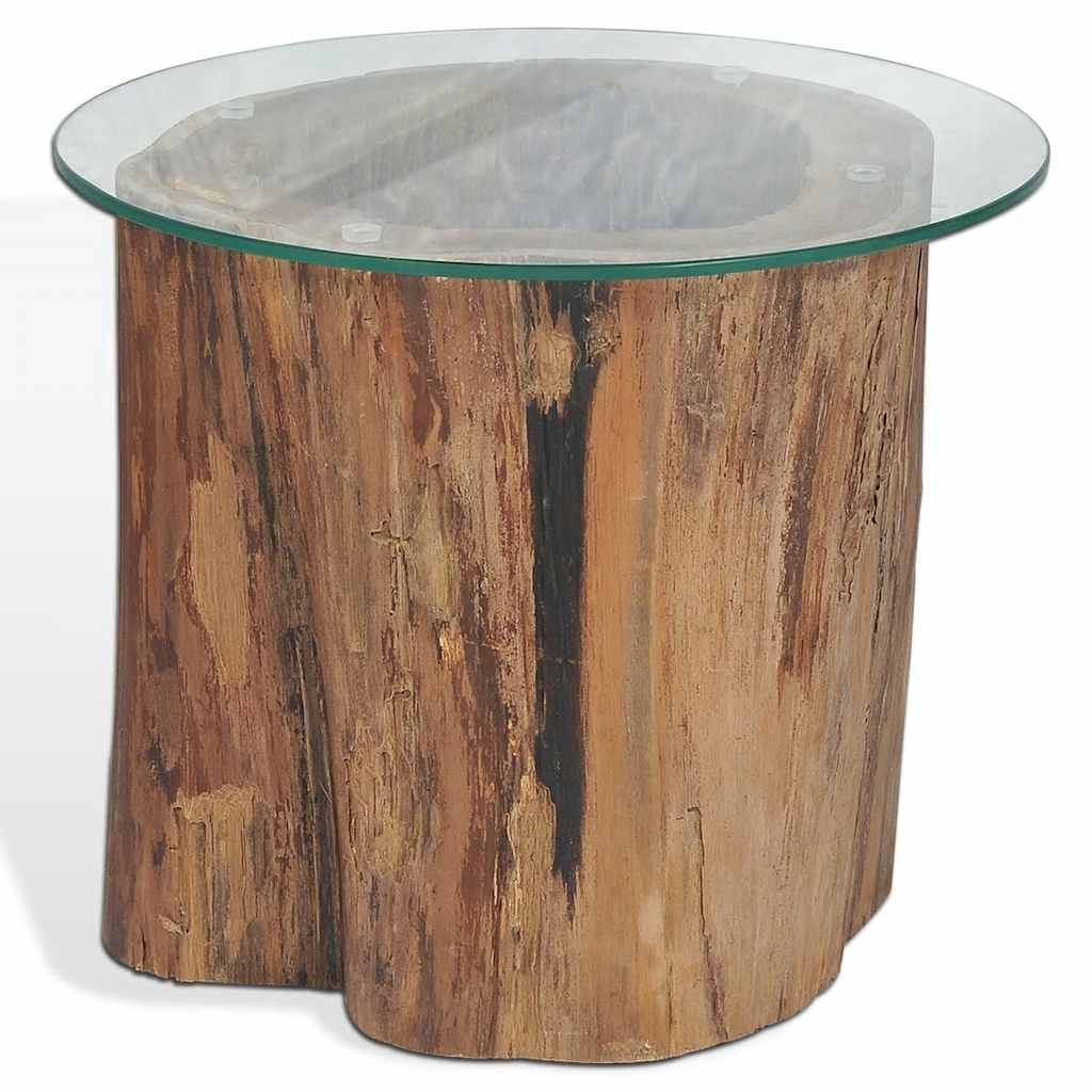 Table basse Teck Verre 50x40 cm - Imagem 6