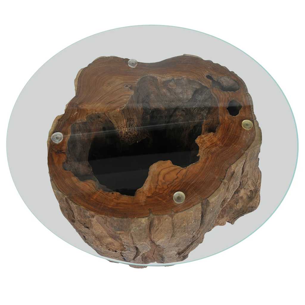 Table basse Teck Verre 50x40 cm - Imagem 8