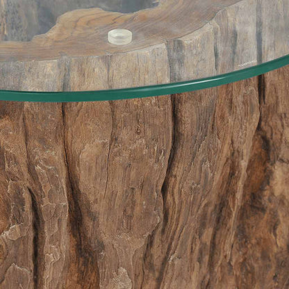 Table basse Teck Verre 50x40 cm - Imagem 9
