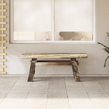 Banc bois de récupération mélangé et teck massif 100x28x43 cm - Imagem 2