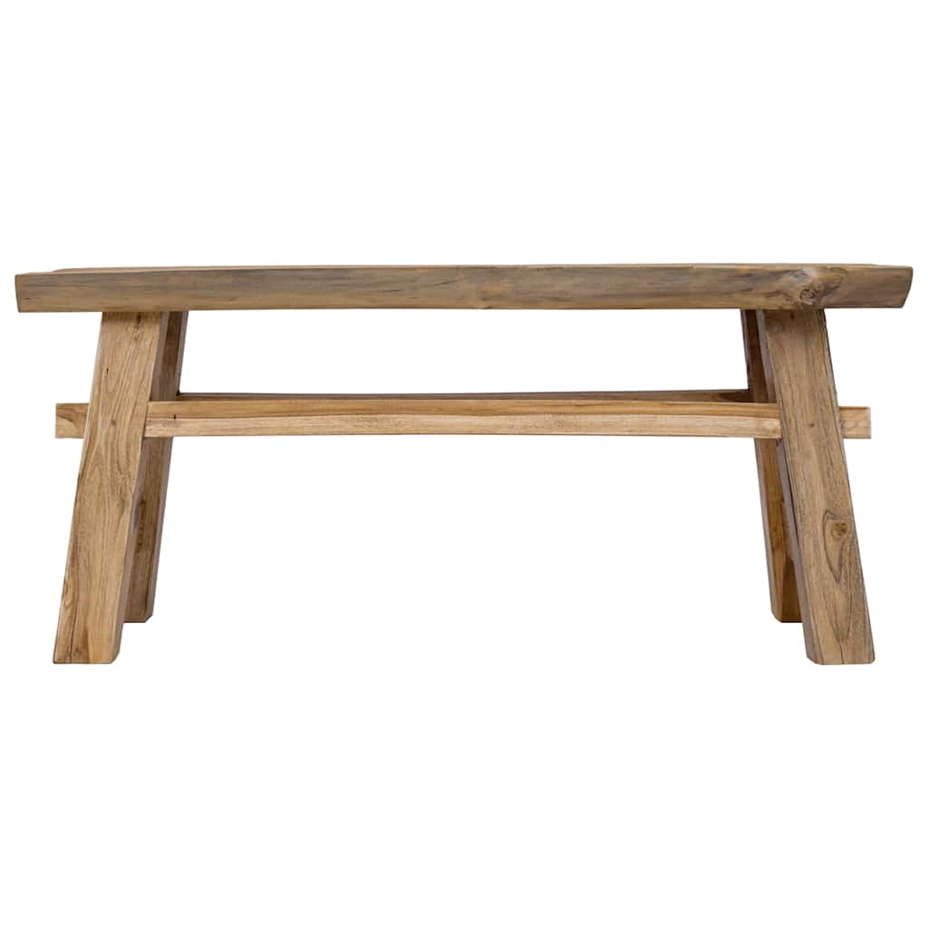Banc bois de récupération mélangé et teck massif 100x28x43 cm - Imagem 3