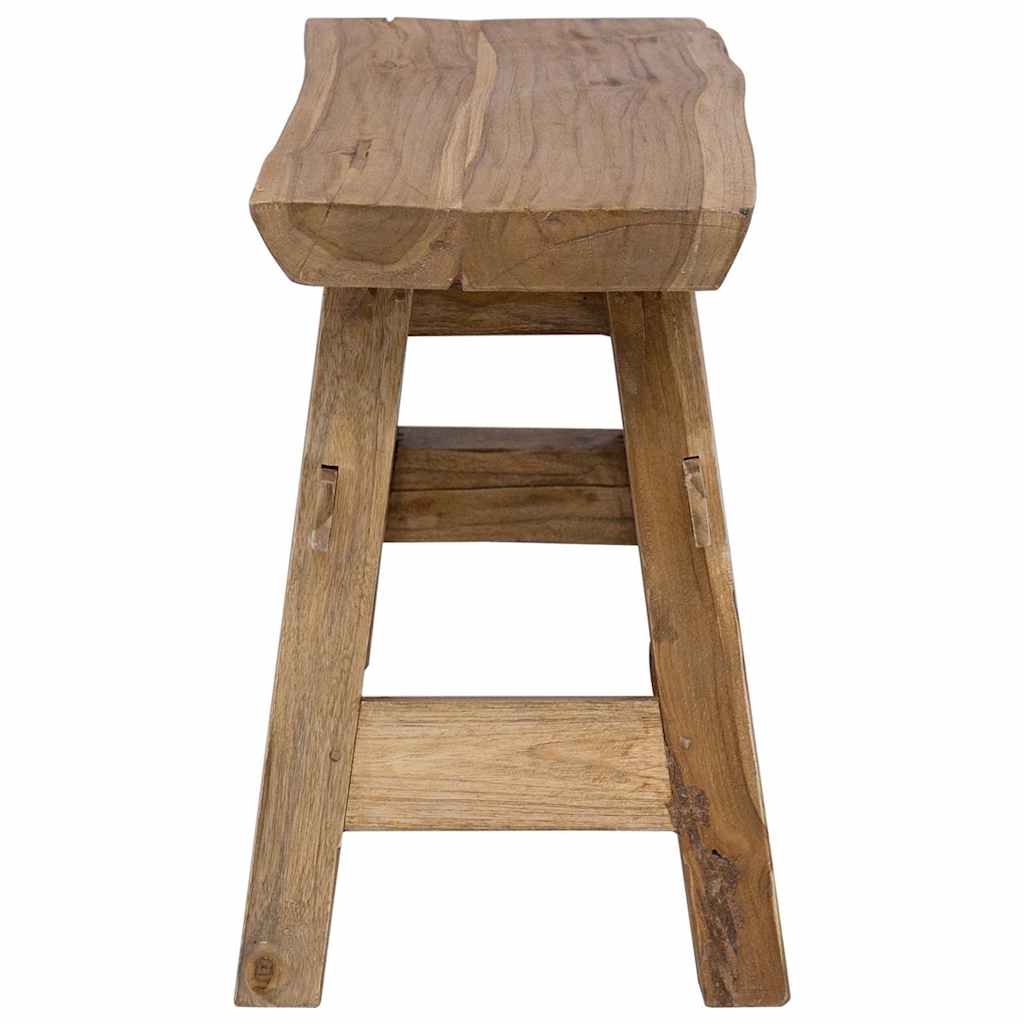 Banc bois de récupération mélangé et teck massif 100x28x43 cm - Imagem 4