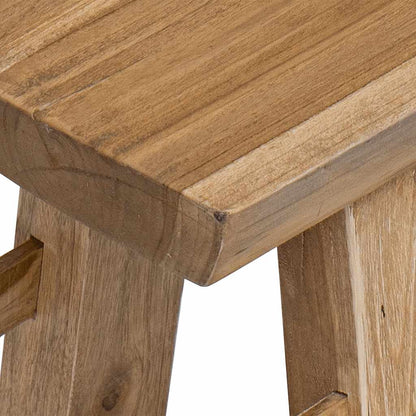 Banc bois de récupération mélangé et teck massif 100x28x43 cm - Imagem 7