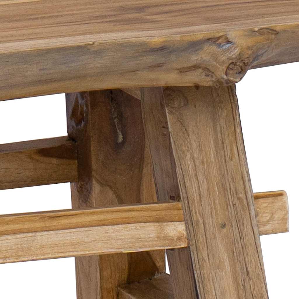 Banc bois de récupération mélangé et teck massif 100x28x43 cm - Imagem 8