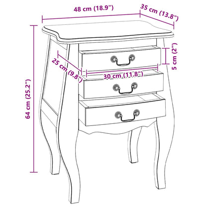 Table de chevet bois d'acajou massif 48x35x64 cm - Imagem 10