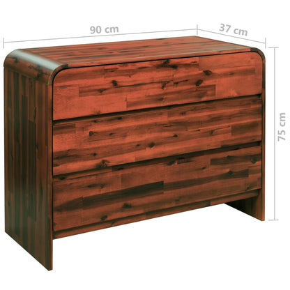 Commode à tiroirs Bois d'acacia massif - Imagem 7
