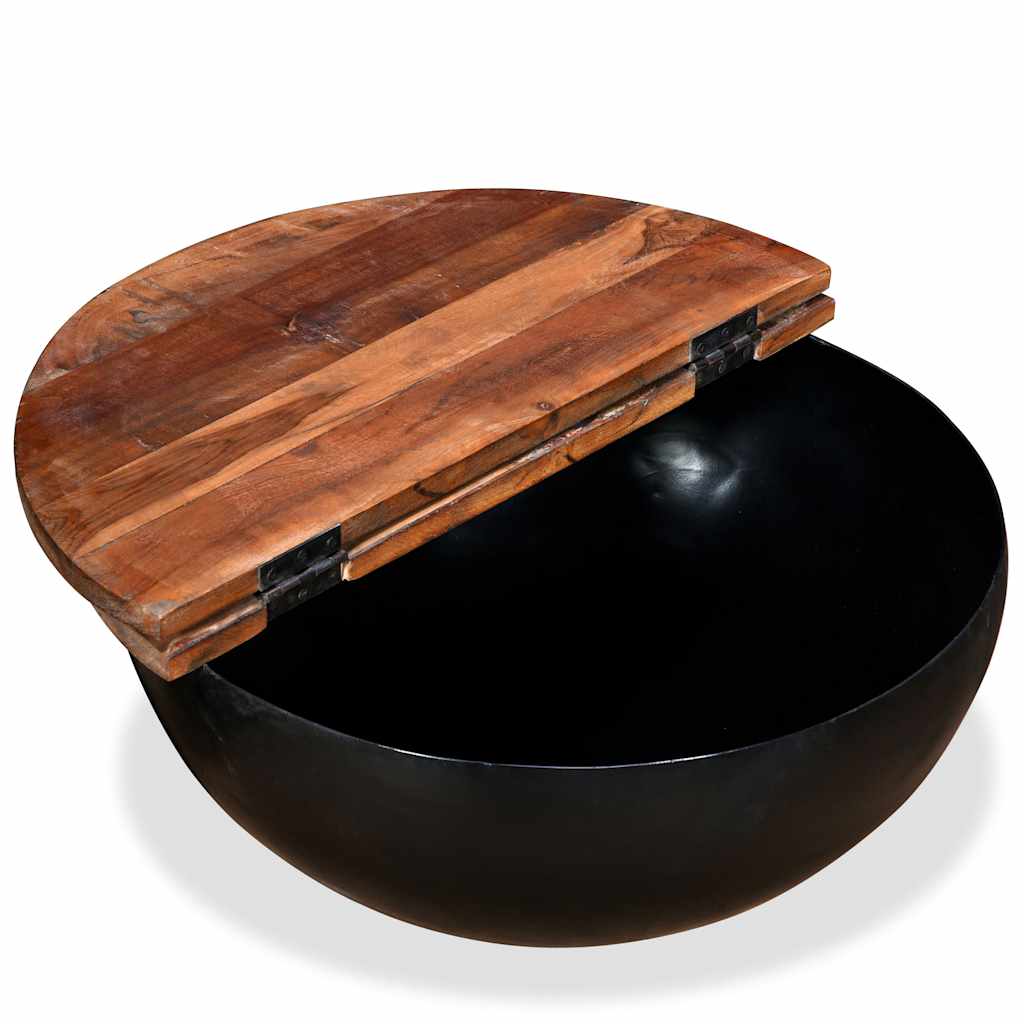 Ensemble de table basse 2pcs Bois récupération massif forme bol - Imagem 7