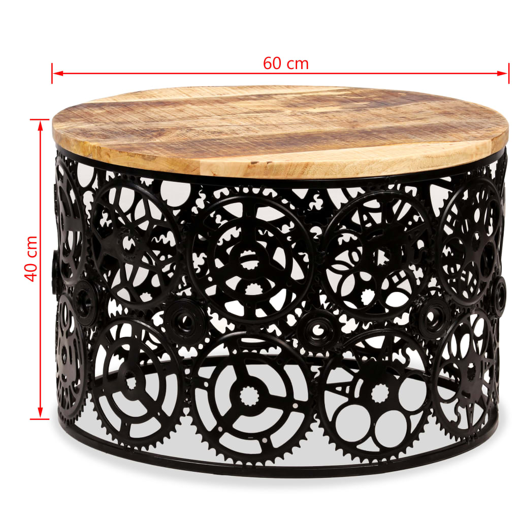 Table basse Bois de manguier massif 60x40 cm - Imagem 8