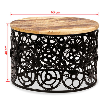Table basse Bois de manguier massif 60x40 cm - Imagem 8