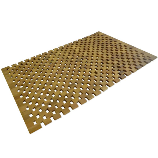 Tapis de salle de bain Bois d'acacia 80 x 50 cm Mosaïque - Imagem 1