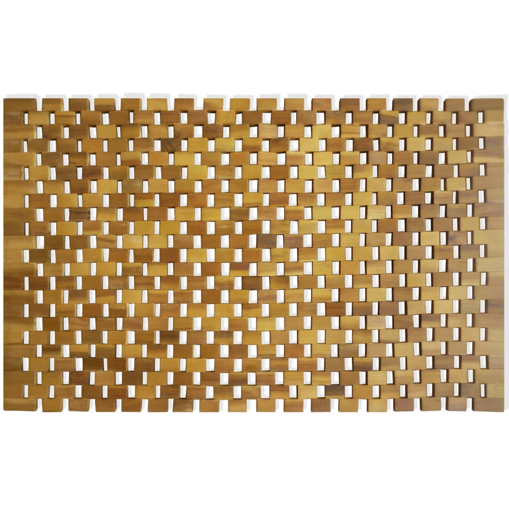 Tapis de salle de bain Bois d'acacia 80 x 50 cm Mosaïque - Imagem 2